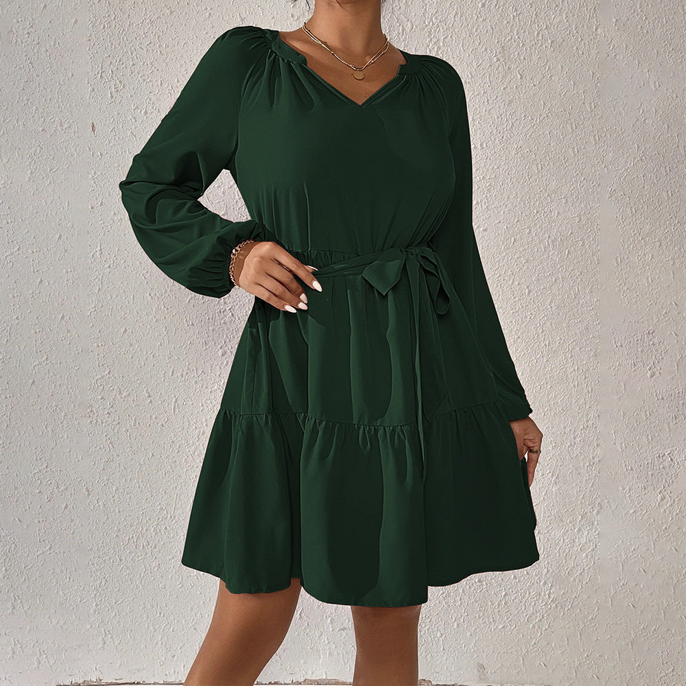 Stilla | Ruffles Elegant Langærmet Kjole