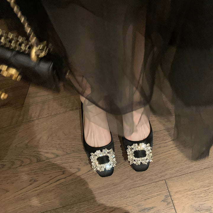Damernes Elegante Krystalprydede Ballerinas Stilla