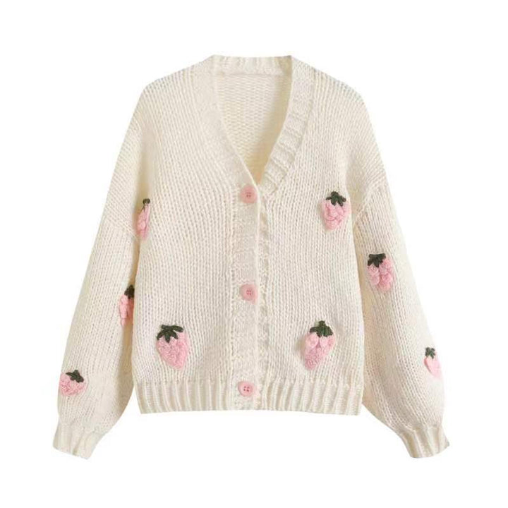 Kvinders sweater med frugtagtig broderi Stilla