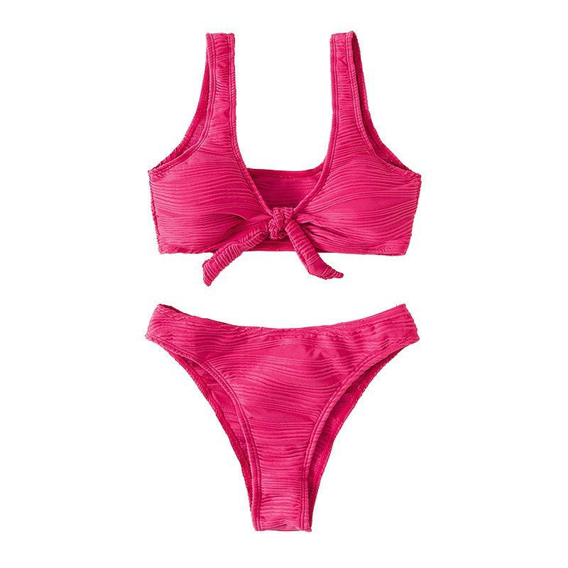 Dame trekant bikini med knapbar top Skovae