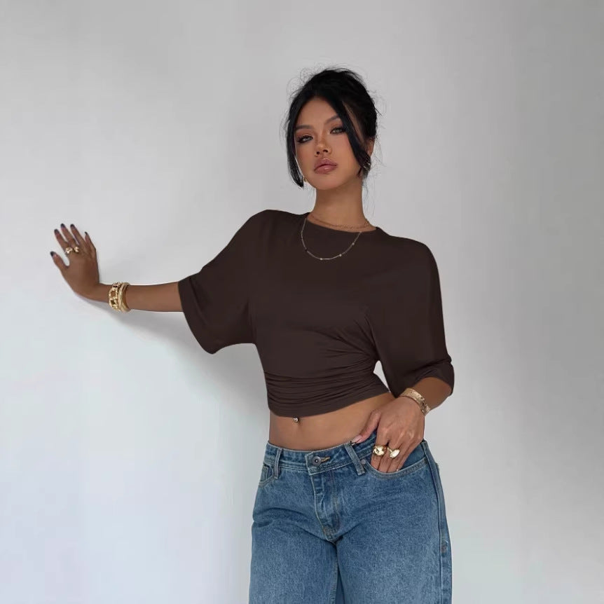 Dame Kortærmet Crop-Top Skovae