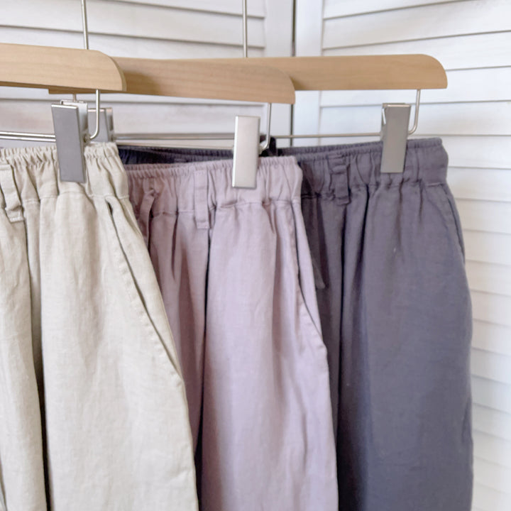 Femme Let Elastisk Talje Linnedbukser Stilla