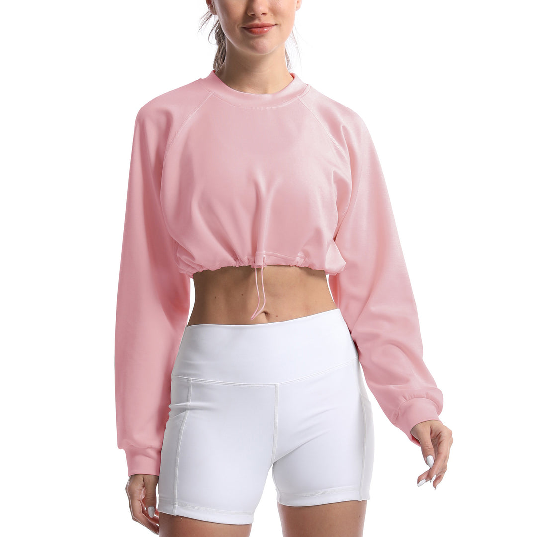 Dame sportslig crop-pullover med justerbar søm og lange ærmer Stilla