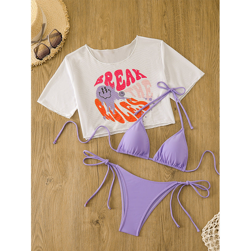 Dame Grafiktryk Bikini og Crop Top Sæt Stilla