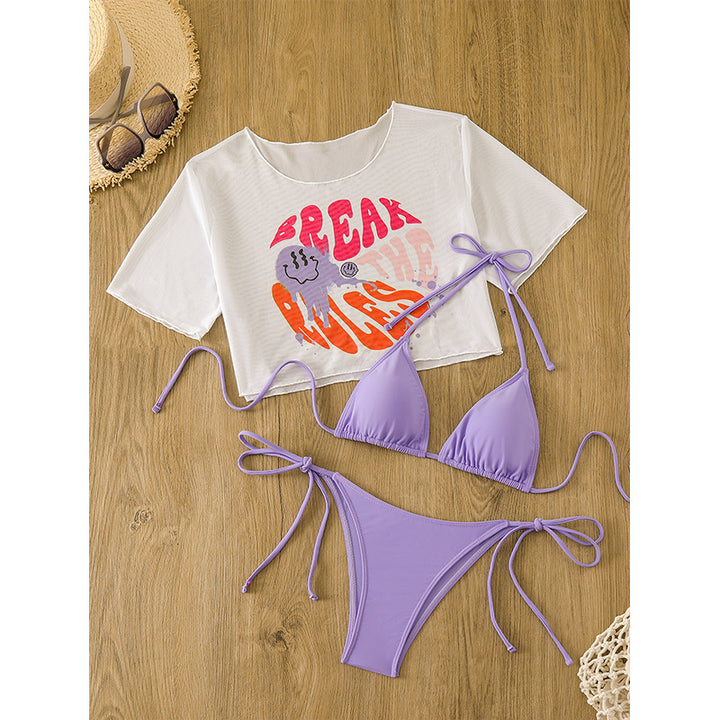 Dame Grafiktryk Bikini og Crop Top Sæt Stilla
