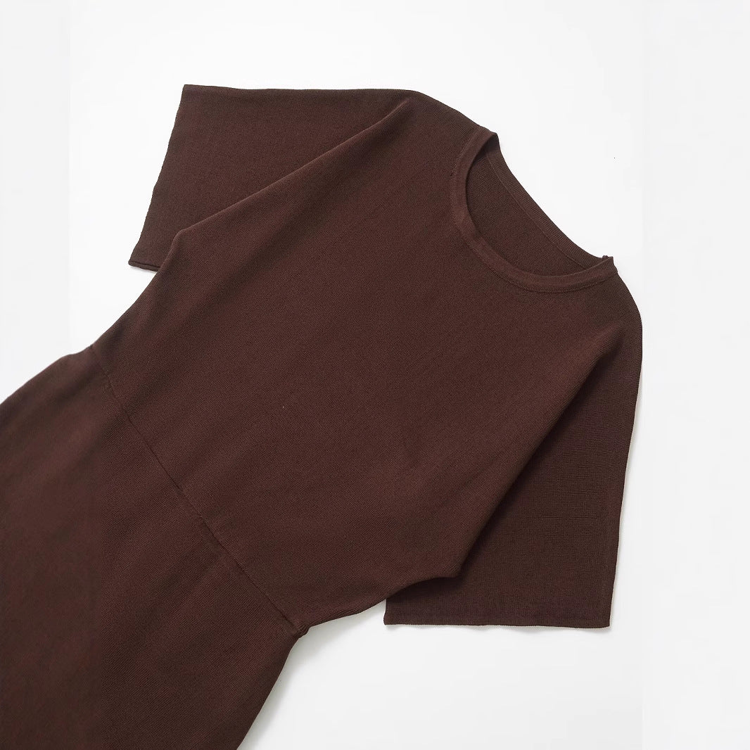 Femme Falten Maxi-Nederdel og T-Shirt Sæt Stilla