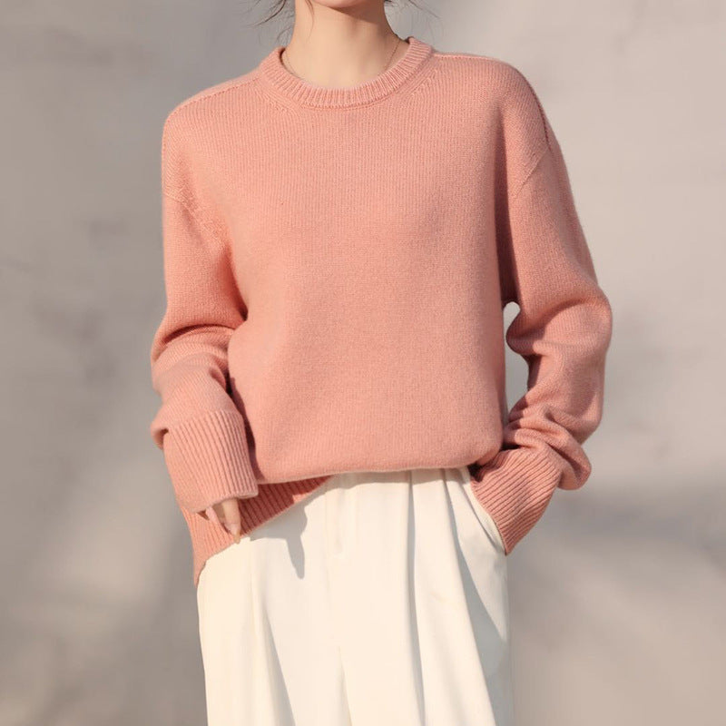 Femme Klassisk Strikpullover Stilla