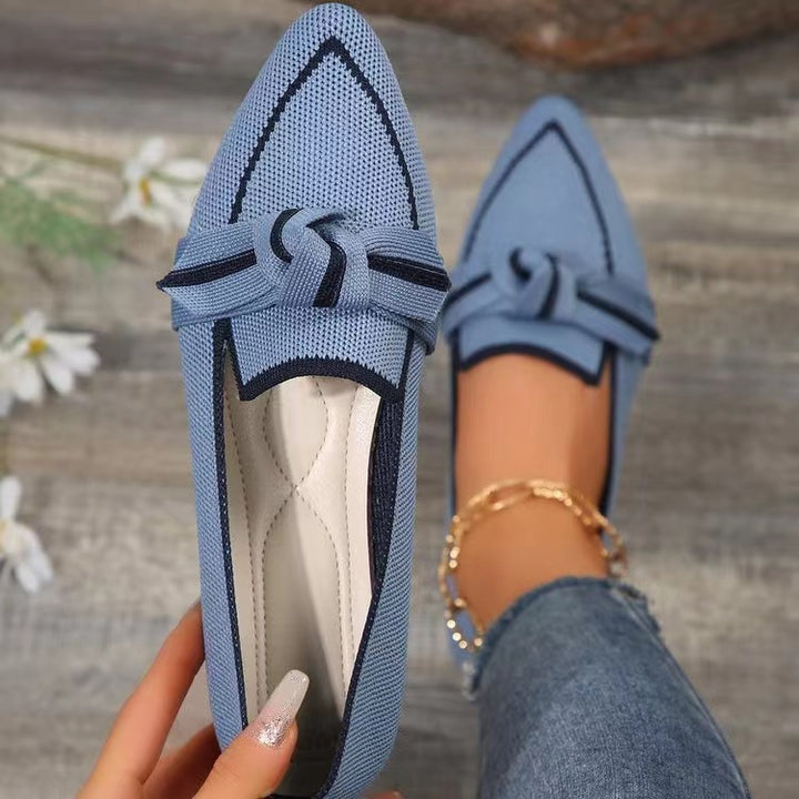 Dame Ballerinas med elegant knudedetalje og åndbart overmateriale Stilla