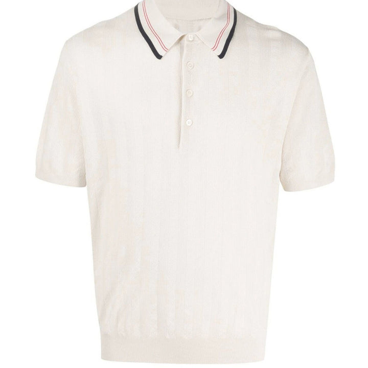 Herrer elegant strik-polo skjorte i vintage stil Stilla