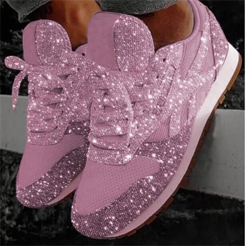 Dame Glitrende Fashion-Sneakers med innovativt design og skridsikker sål Stilla
