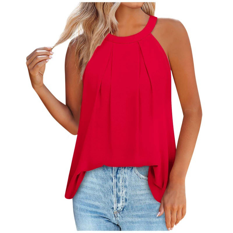 Dame Løs Bluse med Plissering Stilla