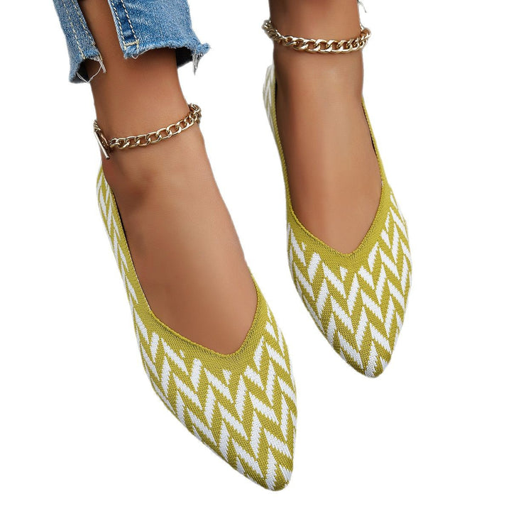 Dame flade ballerinaer med moderne chevron-mønster Stilla