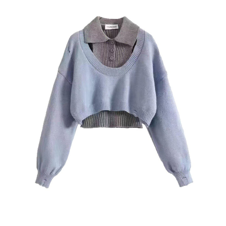 Dame mode crop sweater med unikt design Stilla
