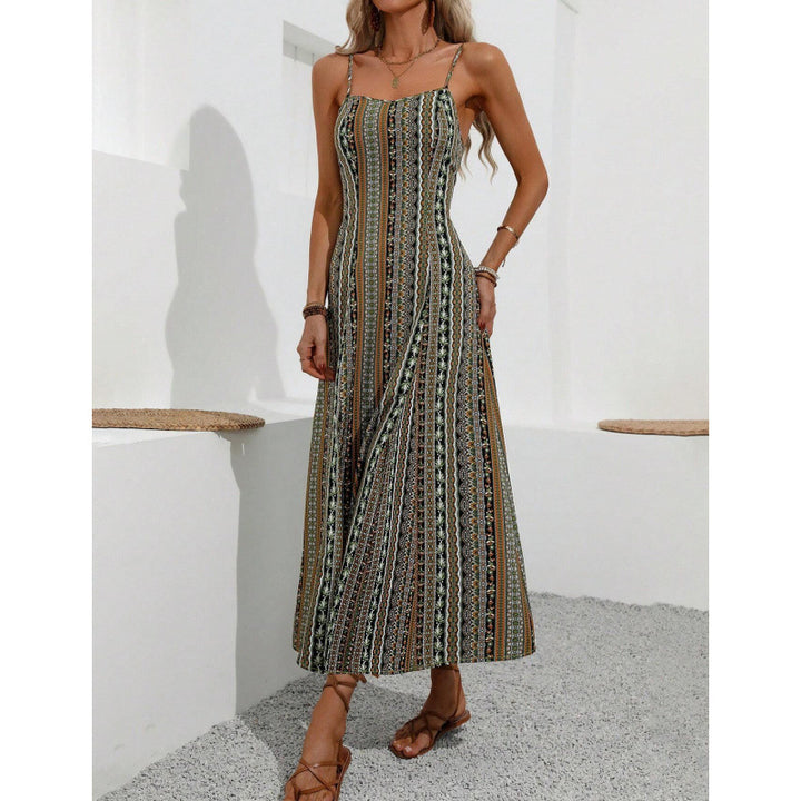 Femme Elegantes Maxi-Kjole med Side-Spring Stilla