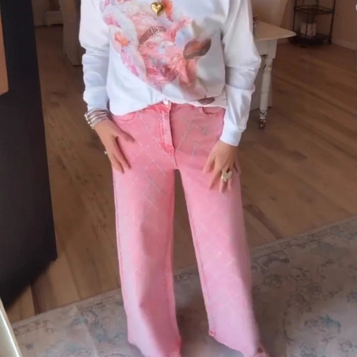 Kvinders brede jeans i en afslappet stil med høj talje Stilla