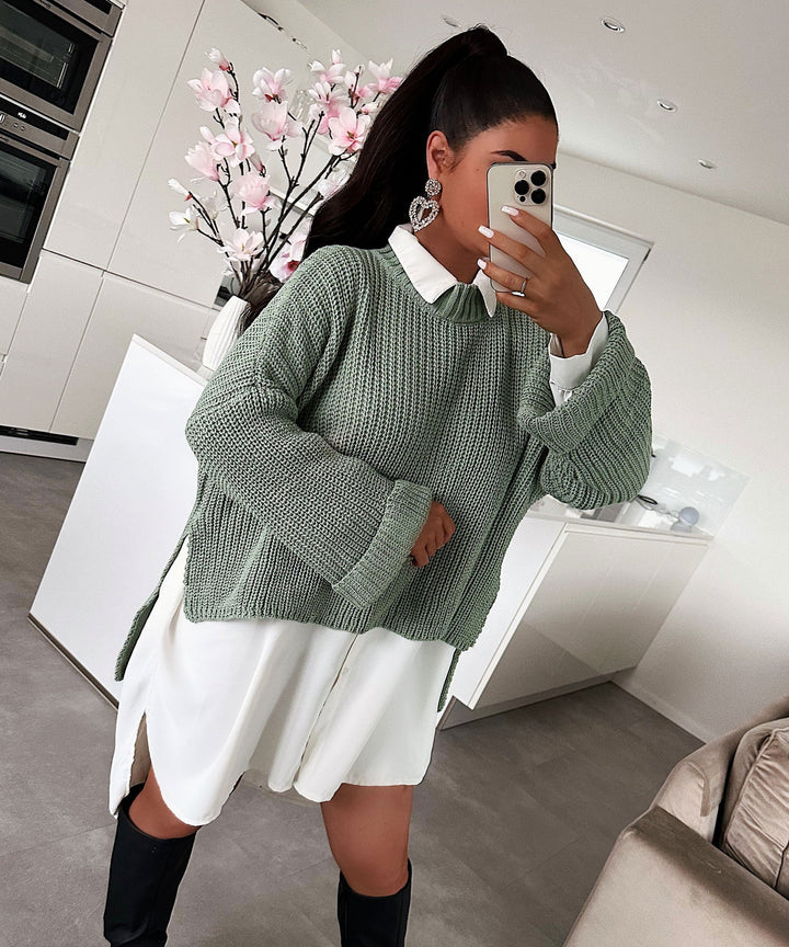 Kvinders afslappet sweater med tekstureret stof og løs pasform Stilla