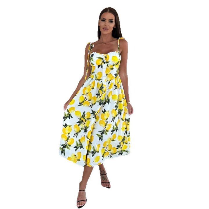 Dame Floral Sommer Midi Kjole Stilla