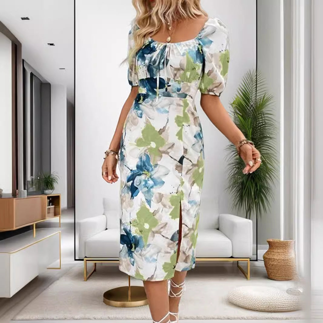 Dame Blomsterprint Midikjole Stilla