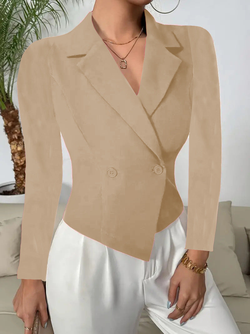 Dame figursyet blazer i vintage stil med dobbelt-trykknap lukning Stilla