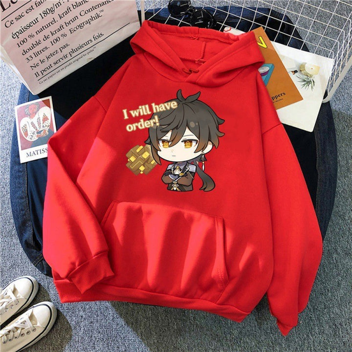 Kvinders hoodie med sød anime design og behagelig pasform Skovae