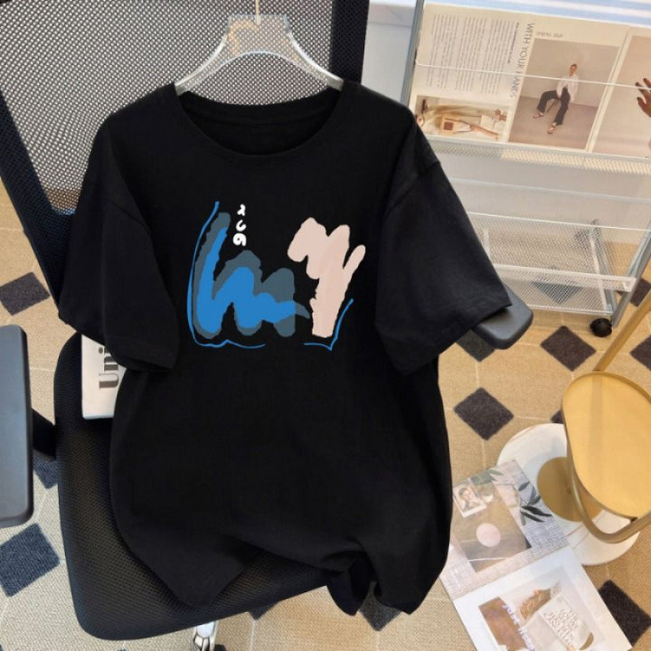 Dame T-shirt med moderne grafikprint og afslappet snit Stilla