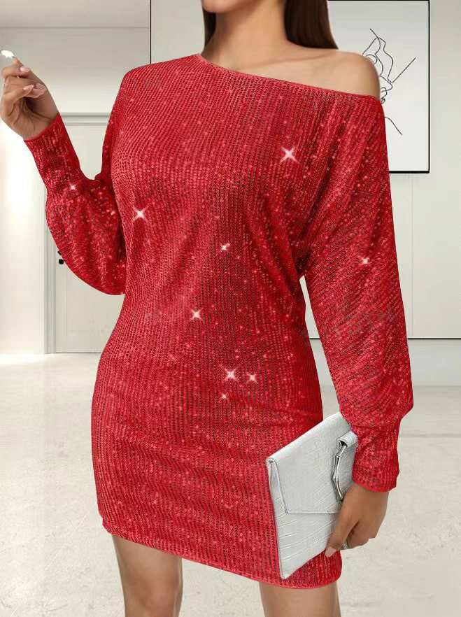 Dame Off-Shoulder Textureret Mini-Kjole Stilla