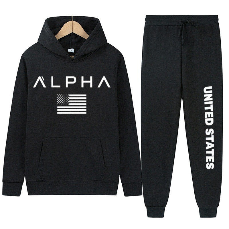 Kvinders hoodie og joggingbukser sæt med kreativt frontprint og sporty snit Skovae