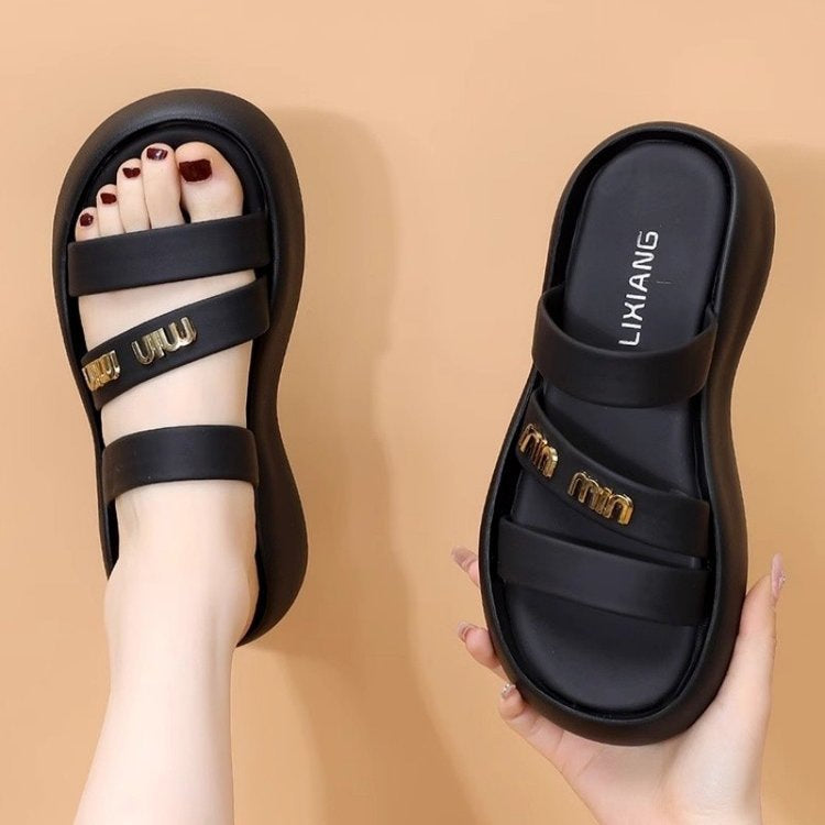 Dame komfort-sandaler med justerbare remme og moderigtigt glimmerdetalje Stilla