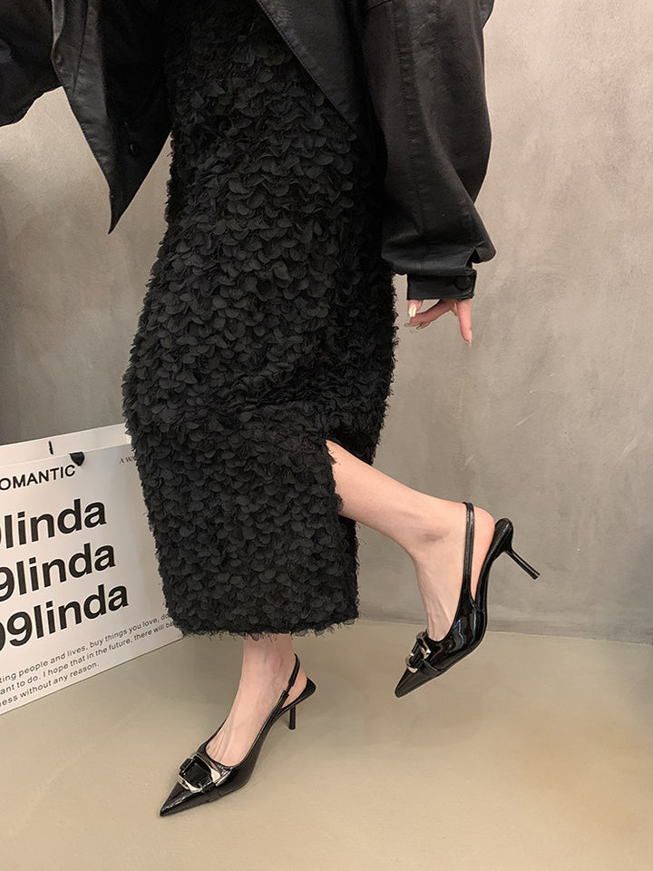 Dame spids Slingback-hæle med elegant spænde-detalje Stilla
