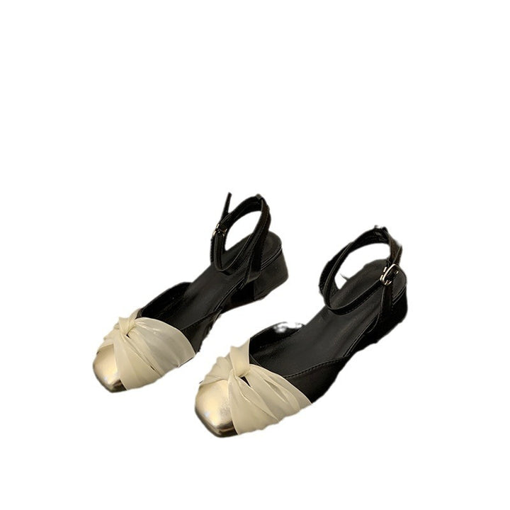 Dame Elegante Slingback Ballerinaer med Knoten Detalje Stilla