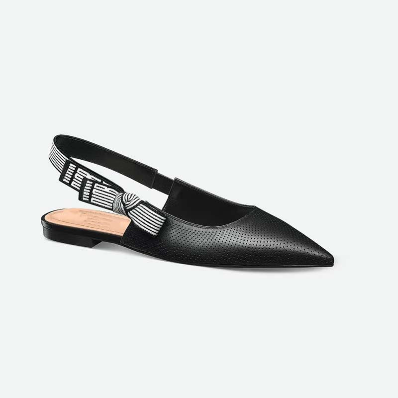 Femme Perforerede Slingback-Flats med stribet slipsdetail Stilla