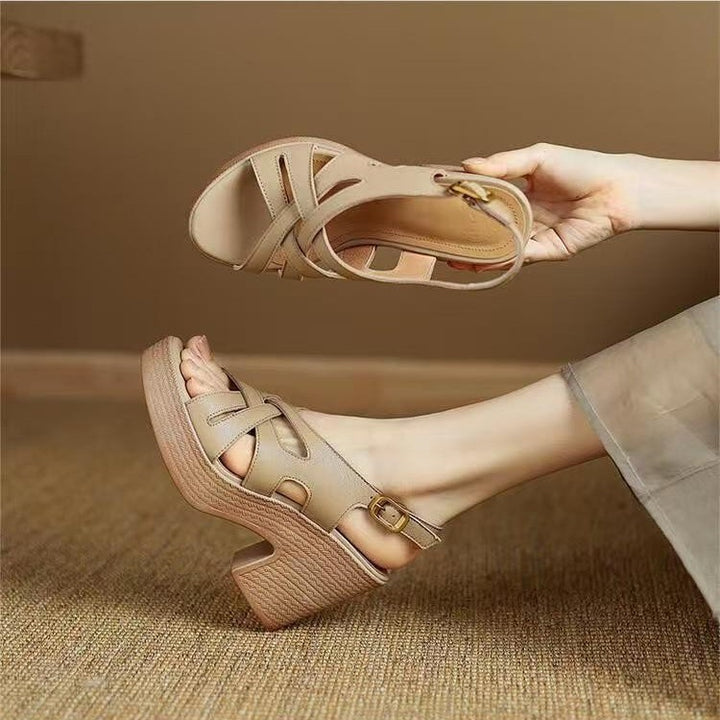 Femme Cross-Strap Comfort Højhælede Sandaler Stilla