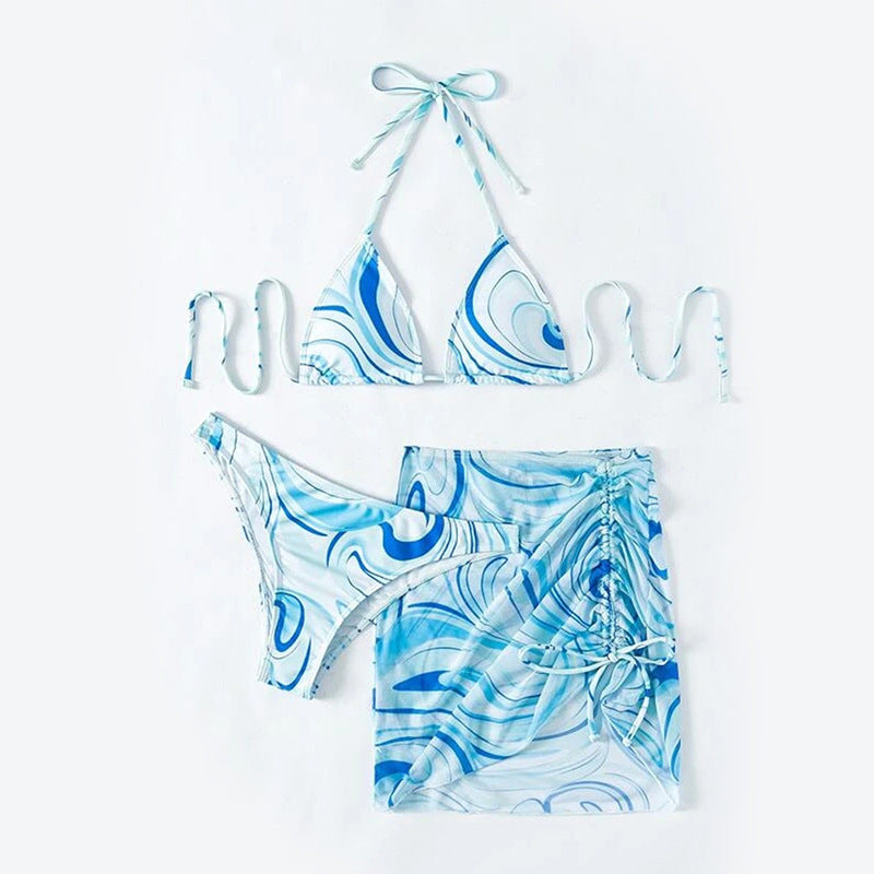 Dame bikini-sæt med raffineret ringdetalje og elegant nederdel-bukser Stilla