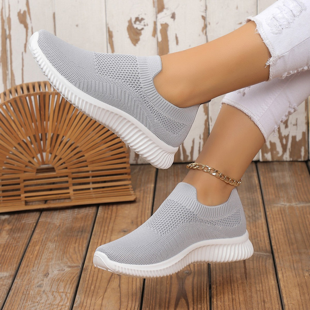 Dame Åndbare Slip-On Sneakers med elastisk Mesh-Overdel og innovativ Dæmpning Stilla