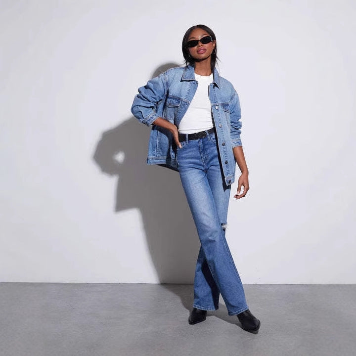 Damer Oversize Jeansjakke Stilla