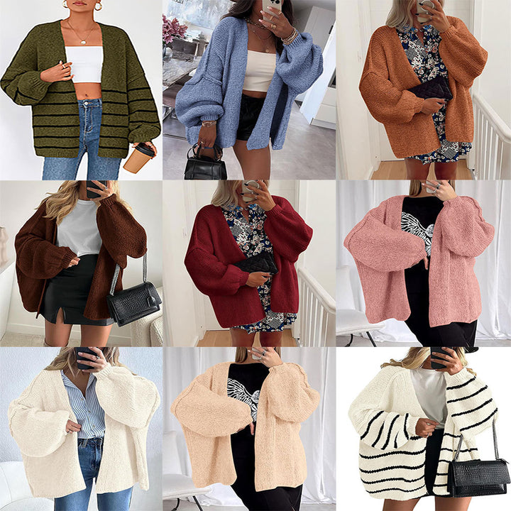 Dame cardigan med oversized snit og voluminøse ærmer Stilla