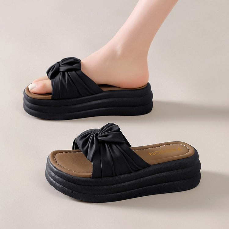 Dame elegante platform-sandaler med moderne knude-design og polstret sål Stilla