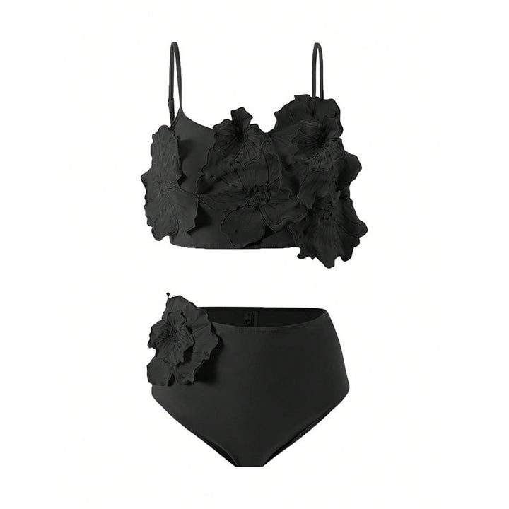 Dame Bikini-Set med blomstret top og højt skåret trusse Skovae