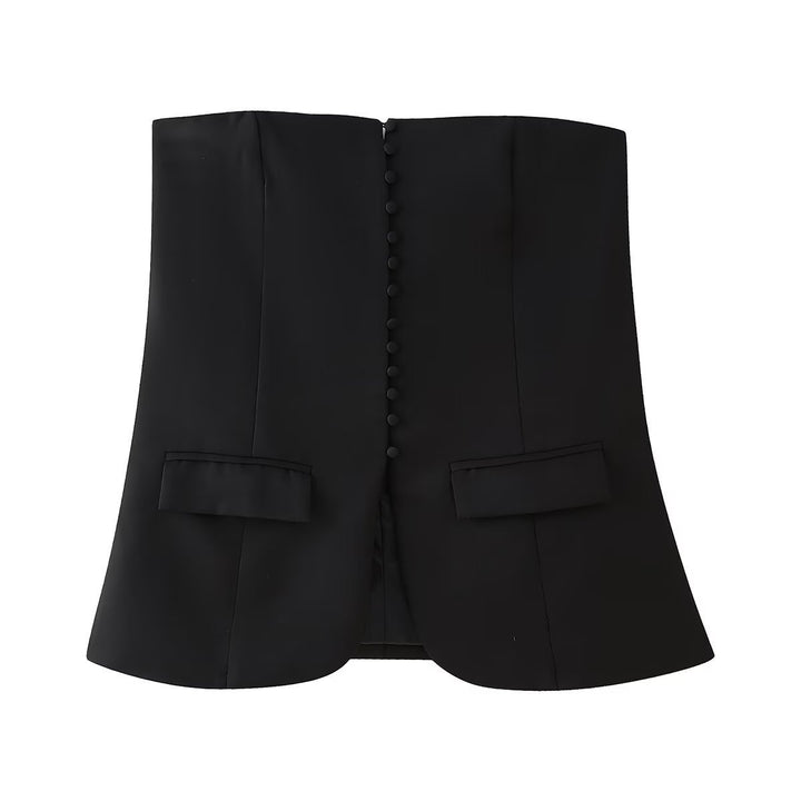 Femme Struktureret Satin Korset Top Stilla