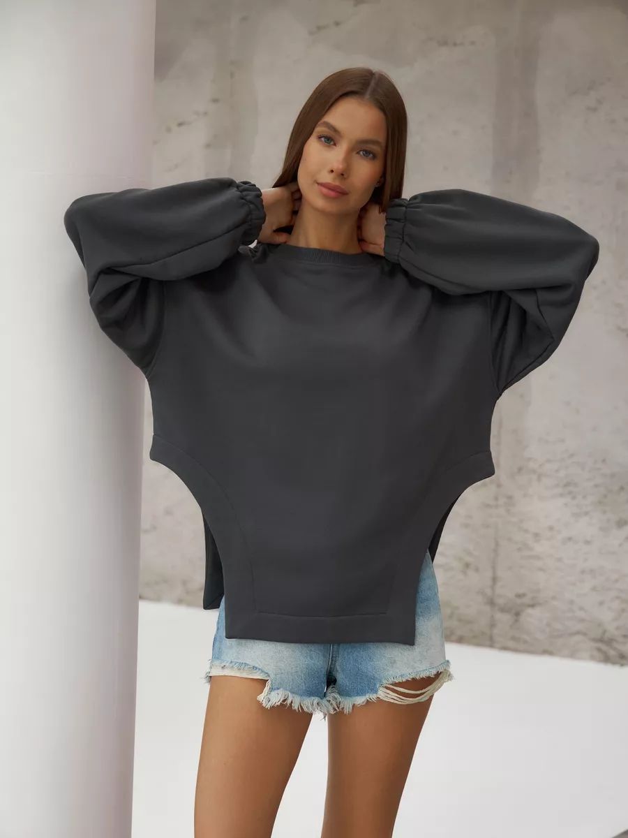 Dame Oversized Sweatshirt med unik skulderdetalje og afslappet pasform Stilla