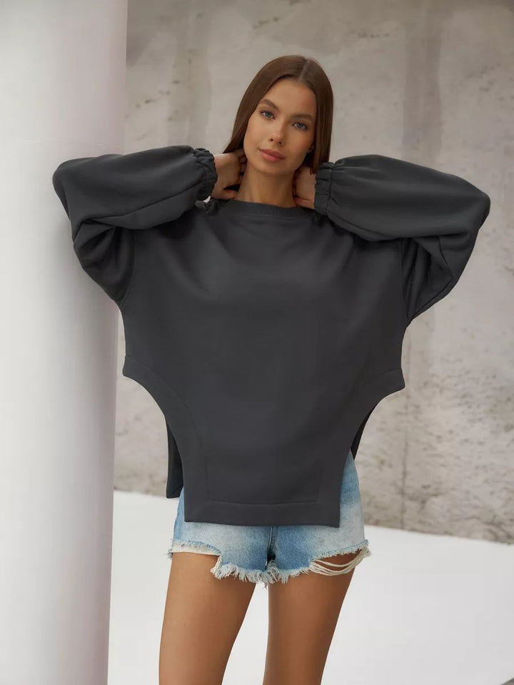 Dame Oversized Sweatshirt med unik skulderdetalje og afslappet pasform Stilla