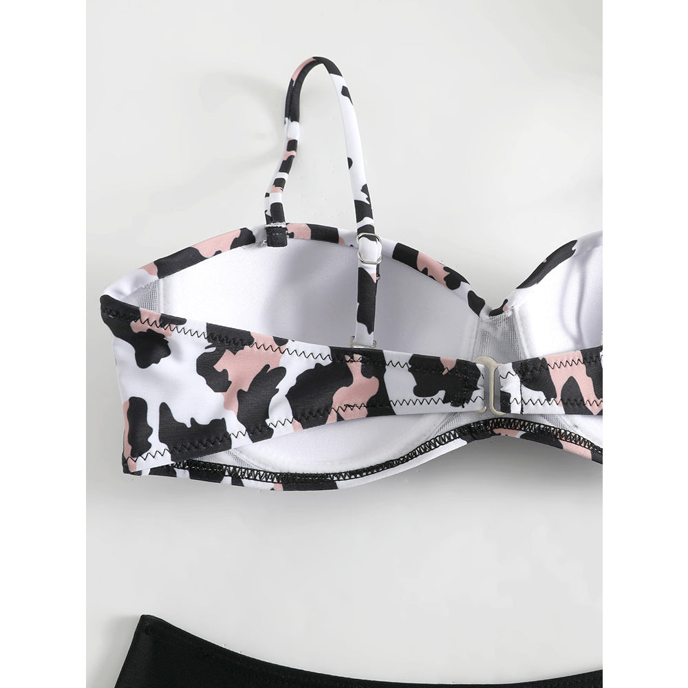 Femme svømme bikini sæt med iøjnefaldende dyreprint og højskåret bund Stilla