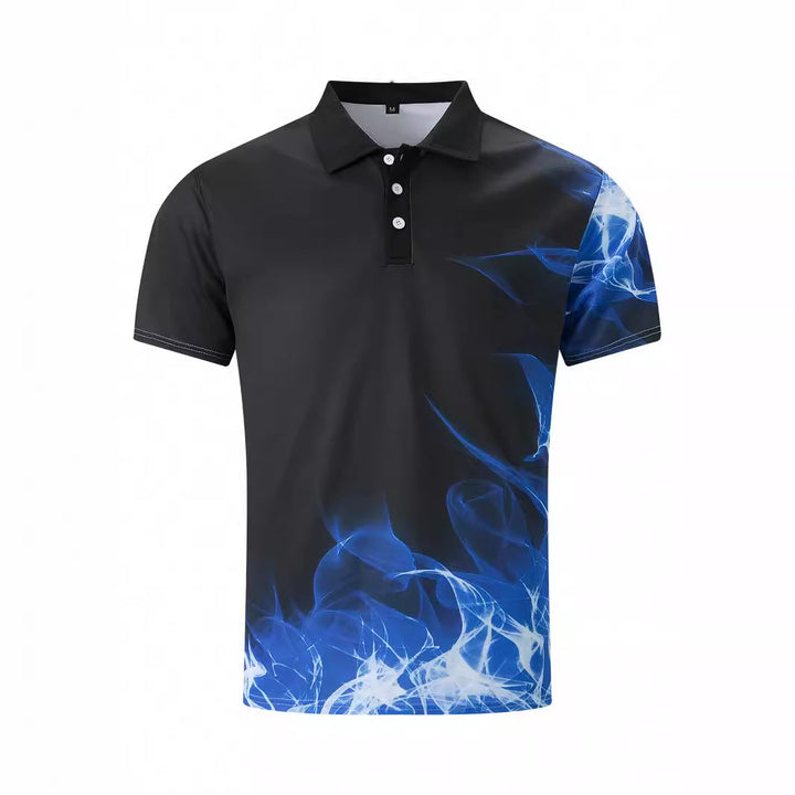 Herrer Polo shirt med moderne kunstgrafikdesign og åndbare materialer Stilla