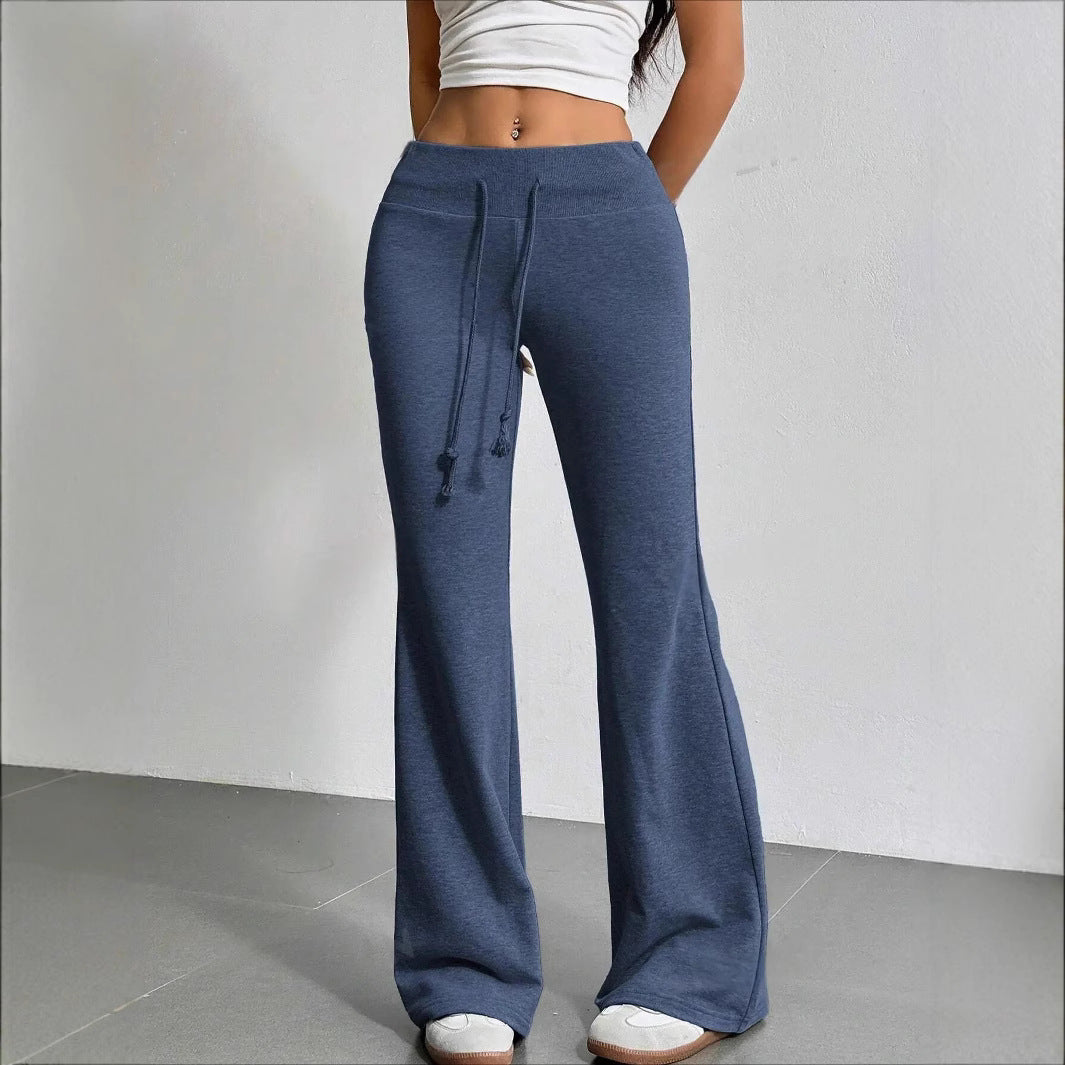 Dame brede Sweatpants med elastisk talje og snor Stilla