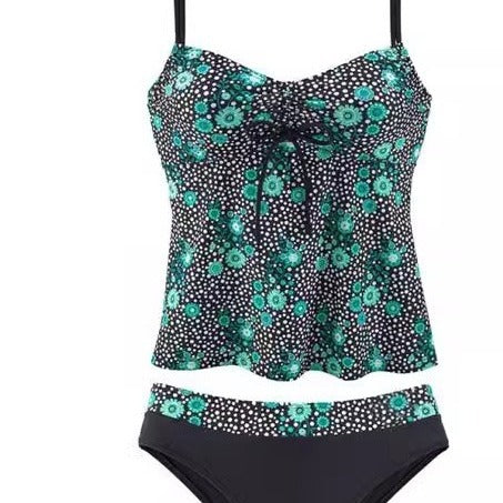 Dame Tankini sæt med blomsterdesign og justerbare stropper Stilla