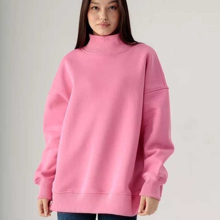 Dame Oversized Rullekrave-Trøje i hyggeligt materiale med moderne snit Stilla