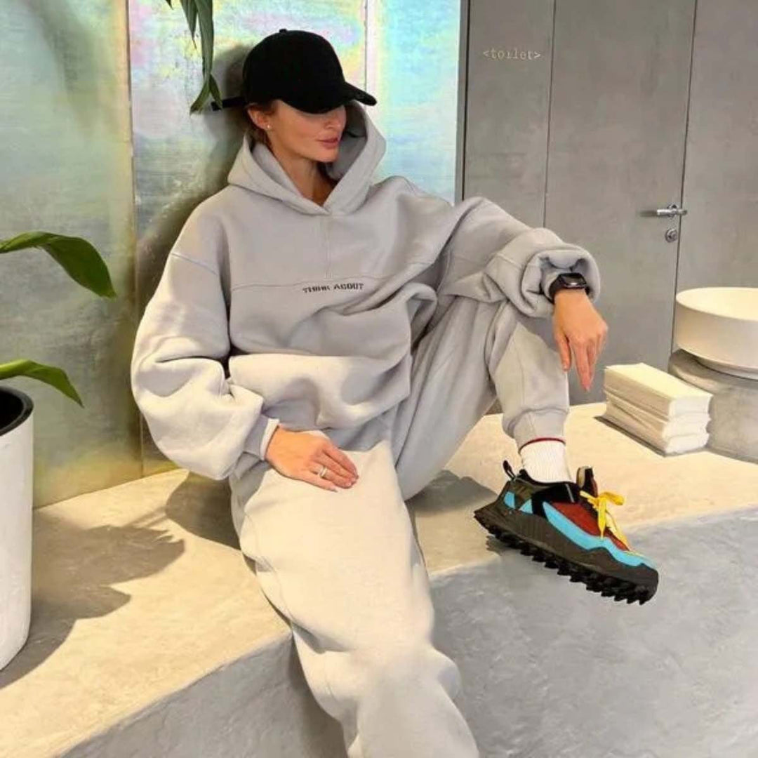 Stilla | Trendy Trykt Sweatshirt Sports Fritids Sæt