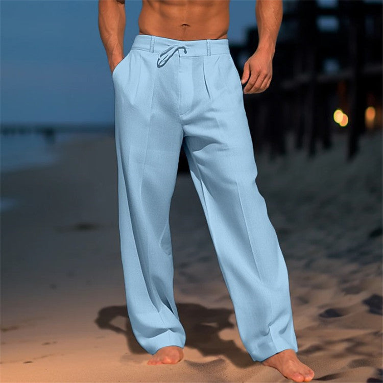 Herren casual strandbukser med blødt stof og elastisk talje Stilla