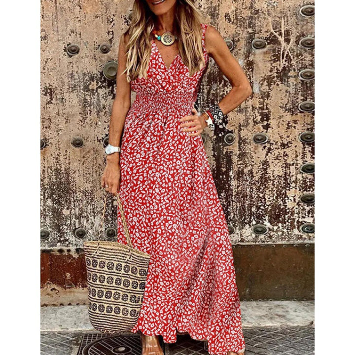 Dame Bohemian Blomsterprint Maxi Kjole Stilla