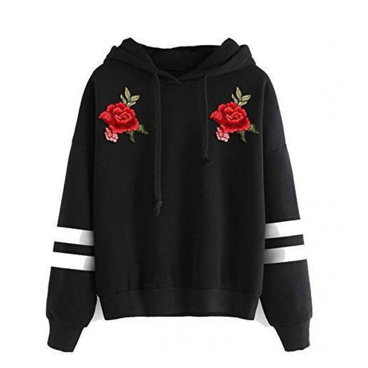 Kvinders sweatshirt med høj kvalitet ros broderi Stilla